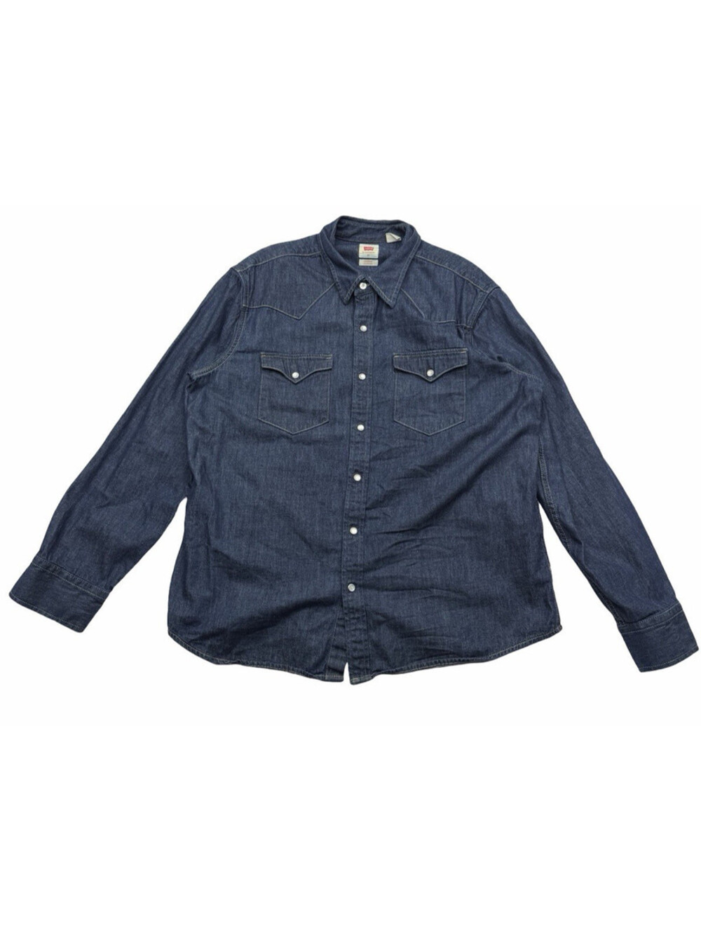 Levi's Men's Western Shirt Standard Fit Dark Wash Blue Size XL